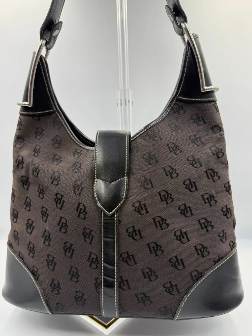 Vintage Dooney & Bourke Signature Black Hobo Bag